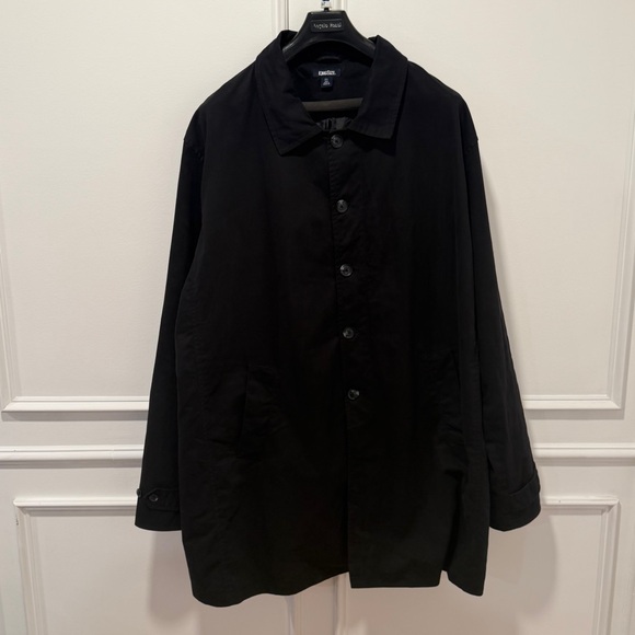 KingSize Men’s Size 4XL Tall Black Water-Resistant Trench Coat